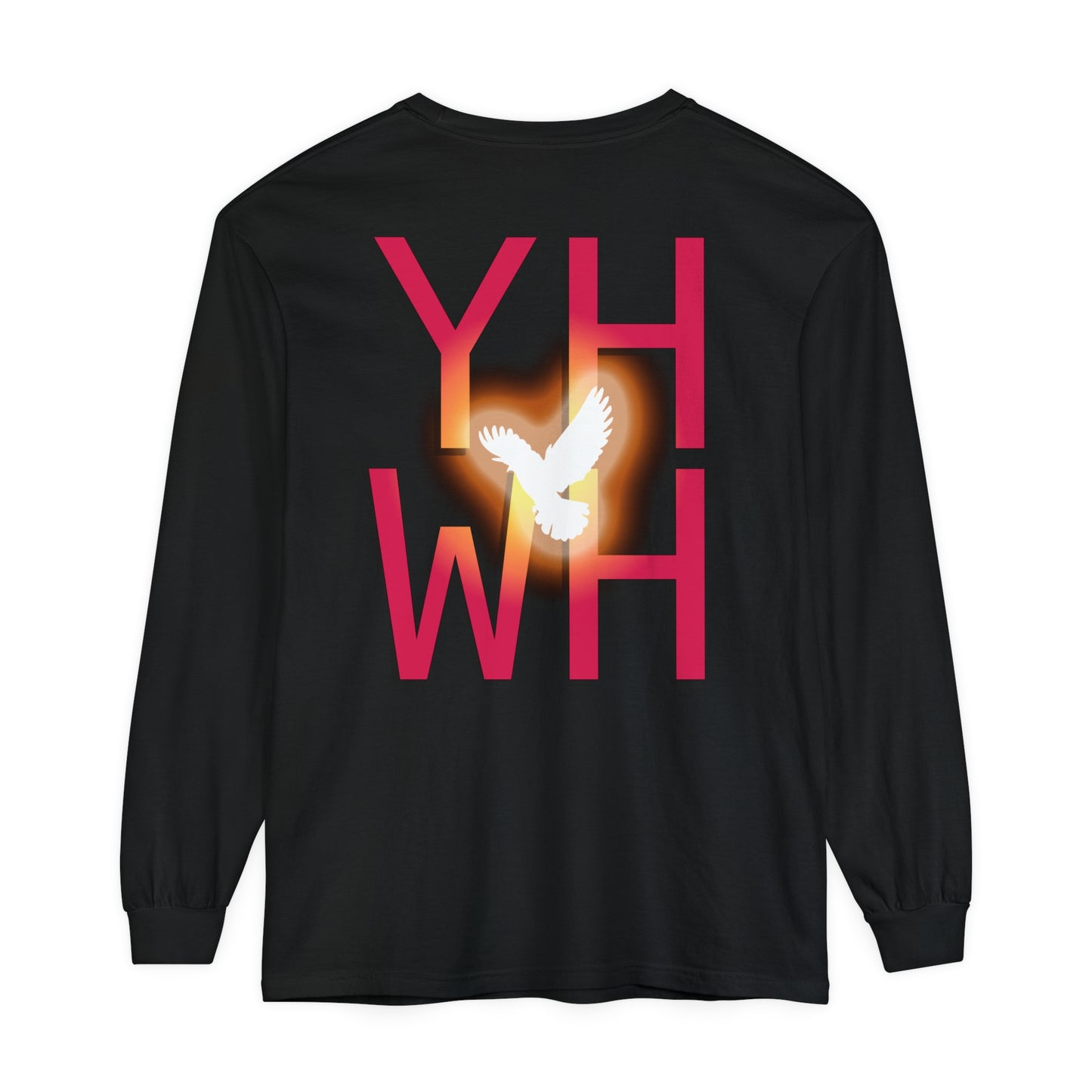 Holy Spirit (YHWH) Graphic-Back Long Sleeve Shirt