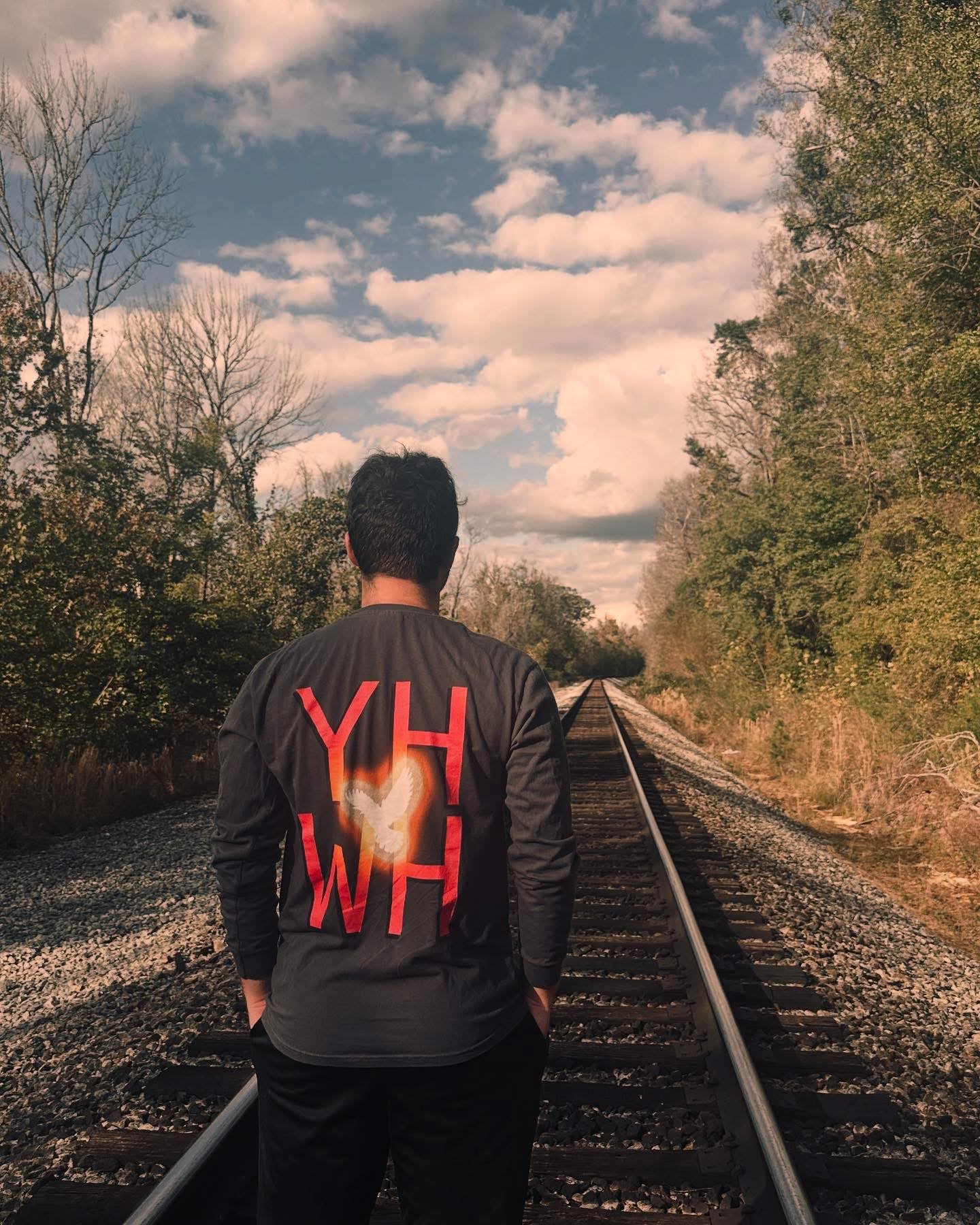 Holy Spirit (YHWH) Graphic-Back Long Sleeve Shirt