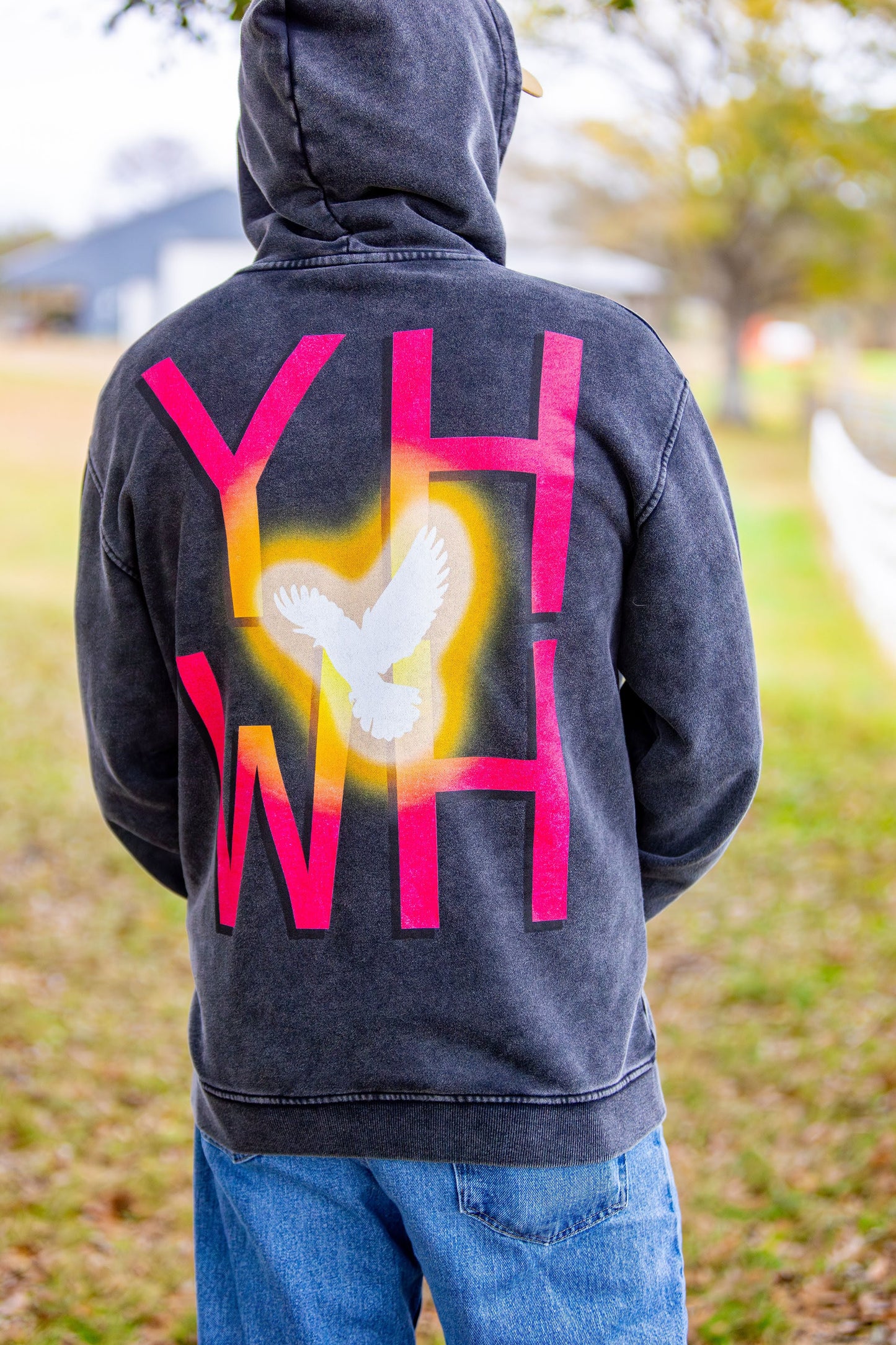 Holy Spirit (YHWH) Acid Wash Hoodie