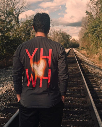 Holy Spirit (YHWH) Graphic-Back Long Sleeve Shirt
